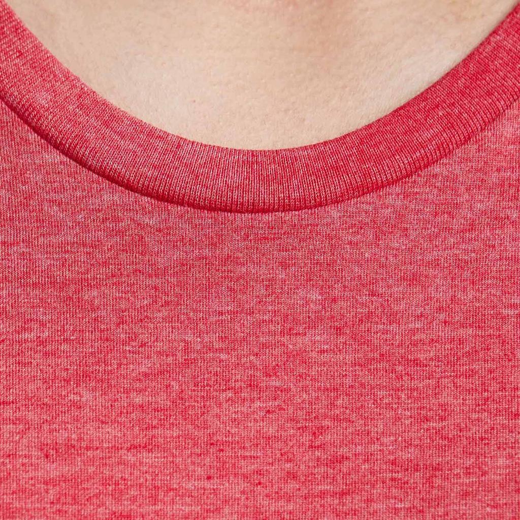 Áo Thun Nam cổ tròn Ninomaxx tay ngắn màu đỏ trơn cotton pha polyester mã 1805125