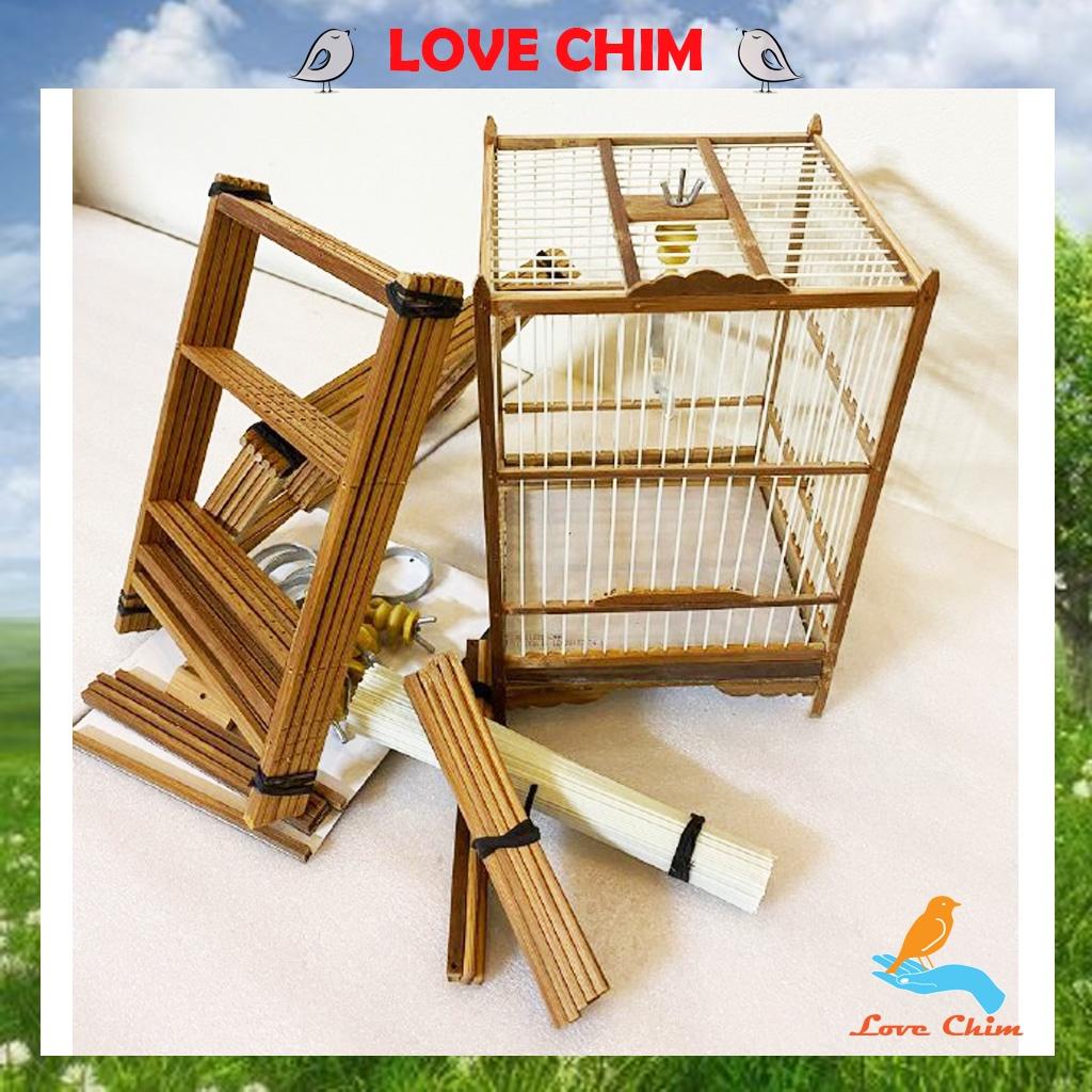 Khung lồng khuyên nan cáp quang LOVE CHIM,Khung lồng chim tự ráp kèm móc