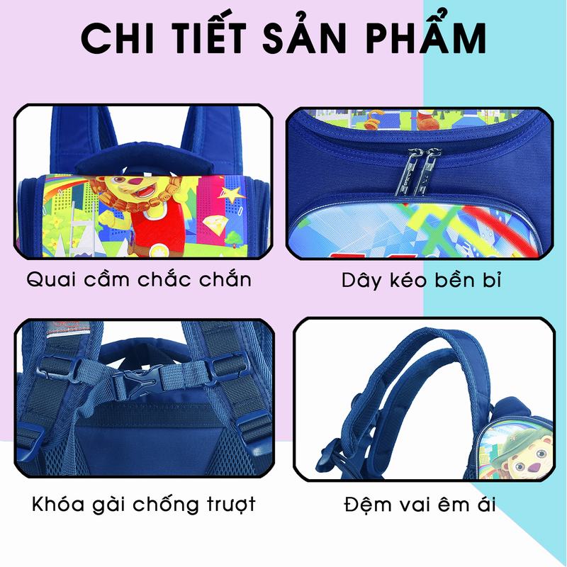 Cặp Học Sinh Chống Gù MITI C11060W_LIO Dành Cho Bé Trai