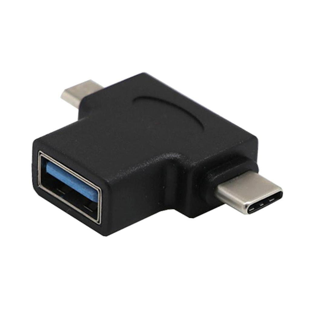 2-in-1 Micro USB Type C OTG Adapter, USB-C Male Micro USB Male to USB-A 3.0