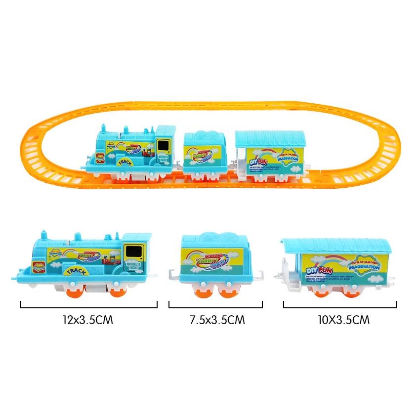 Bộ đồ chơi tàu hỏa, Đồ chơi xe lửa có đường ray lắp ráp nhiều màu sắc cho bé