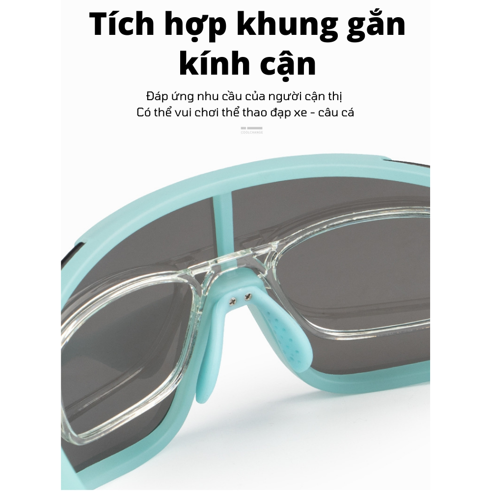 Kính mát thể thao cao cấp Unisex dòng cool change - Kính đi xe đạp - Kính thể thao ngoài trời - Mặt kính phân cực, chống lại những ánh sáng có hại cho mắt