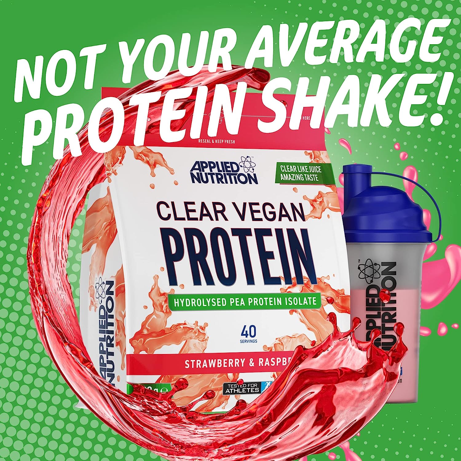 Applied Clear Vegan Protein 40 lần dùng - Sữa Bổ Sung Đạm Vị Trái Cây, Phù Hợp Cho Người Ăn Chay - Strawberry &amp; Lime