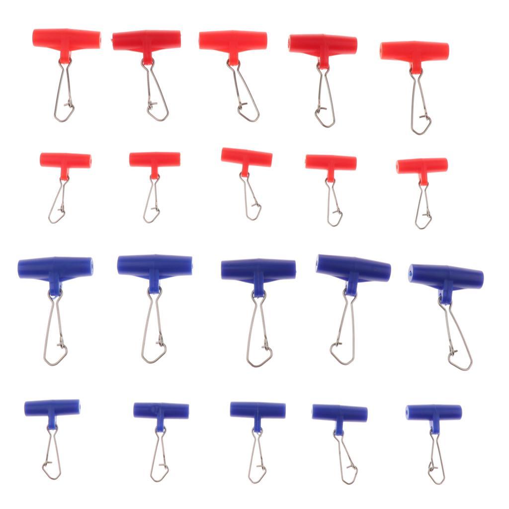 20Pcs Zip Slider High-strength Fishing Line Sinker Slider Slides with Hooked Snap S & L