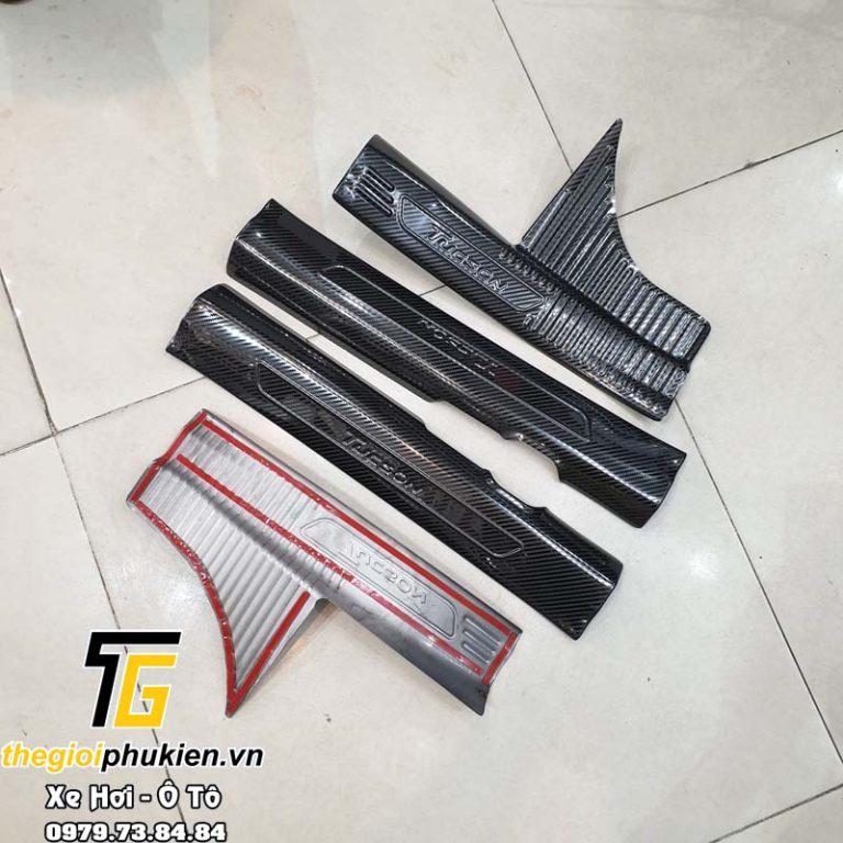 Bộ Ốp bậc cửa, Nẹp bước chân carbon, cacbon Hyundai Tucson 2022