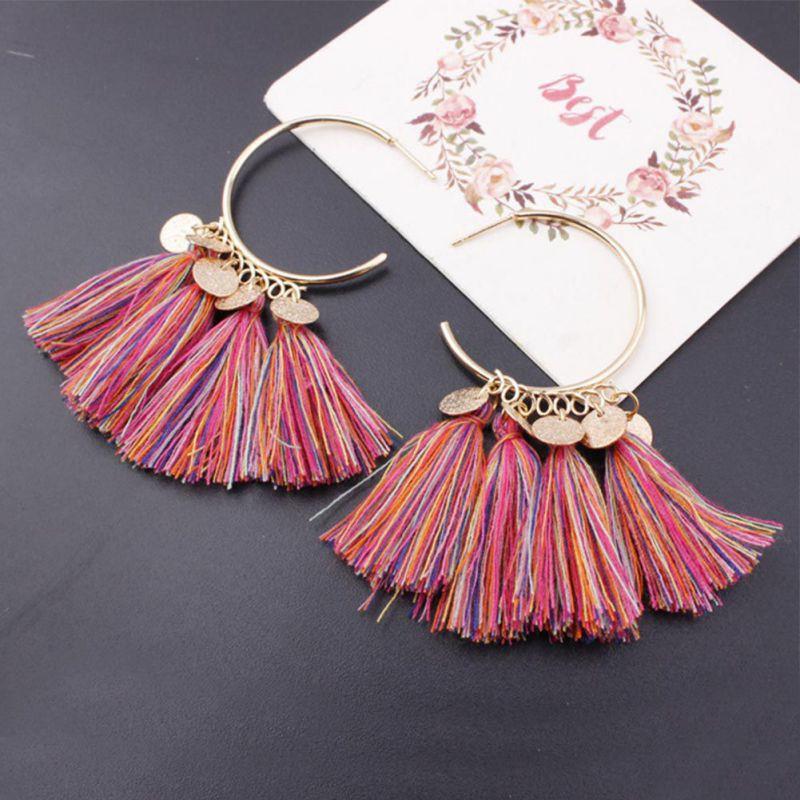 Bông tai tua rua dài cho nữ