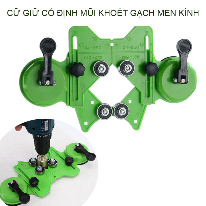 Dụng cụ cố định mũi khoan khoét lỗ kính, gạch men D4-83mm