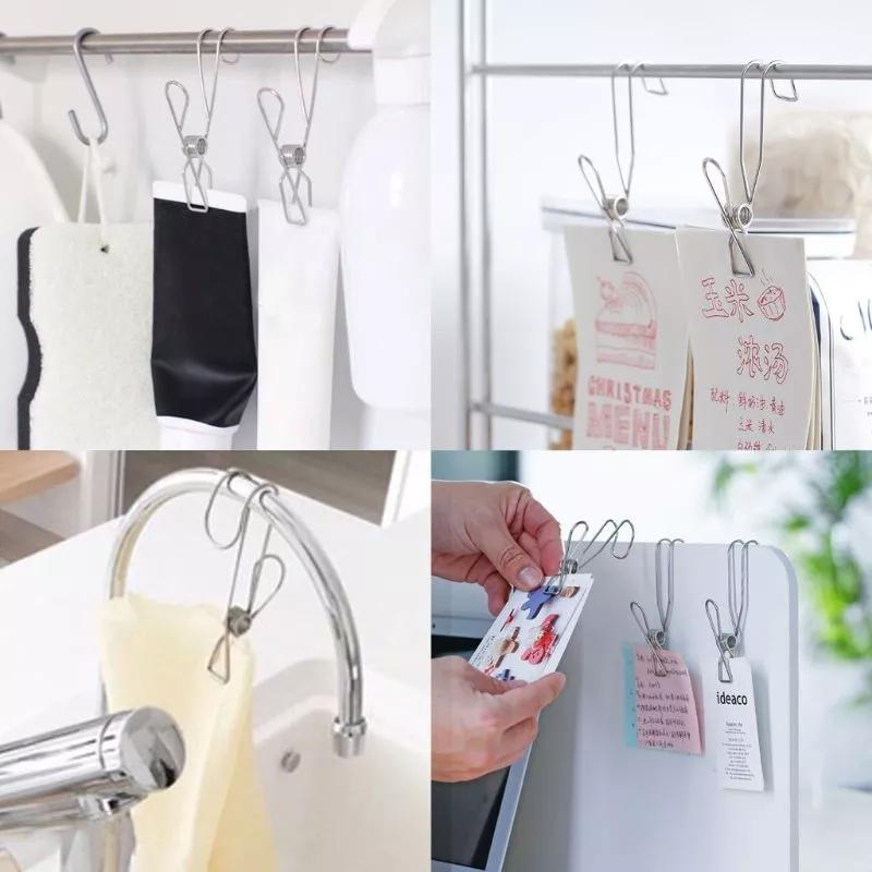 Kẹp thép không gỉ treo đồ dùng đa năng tiện lợi cho gia đình