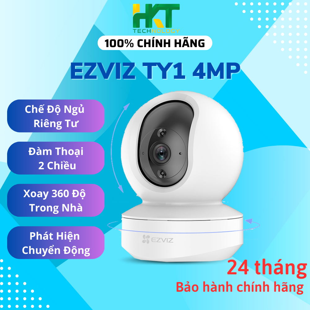 Camera WIFI trong nhà xoay 360 EZVIZ TY1 4MP đàm thoại 2 chiều - Hàng chính hãng