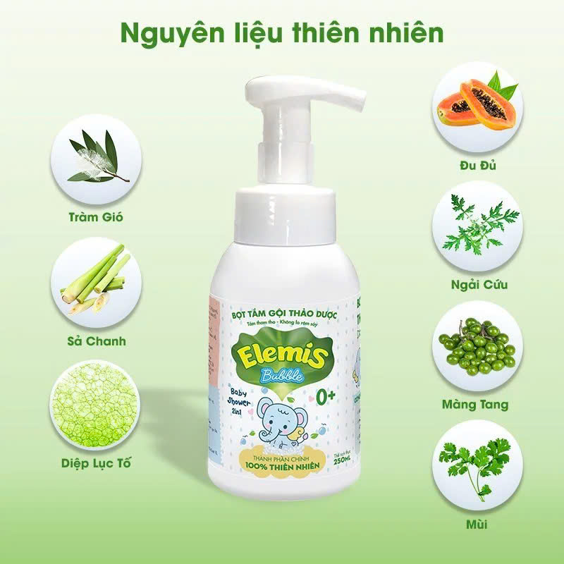 Combo Bọt Tắm Thảo Dược Elemis Bubble Chai 250ml và Xịt Chống Sâu Răng Midkid - Dk Pharma