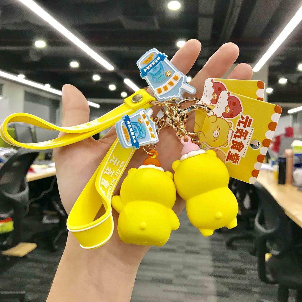 Móc khóa Gấu vàng đội thú CAO CẤP