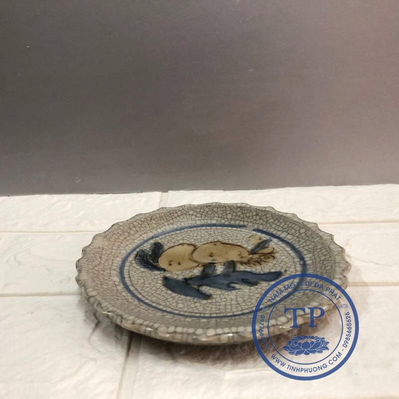 Đĩa cúng trầu cau xôi cỡ bé bằng sứ BH10131