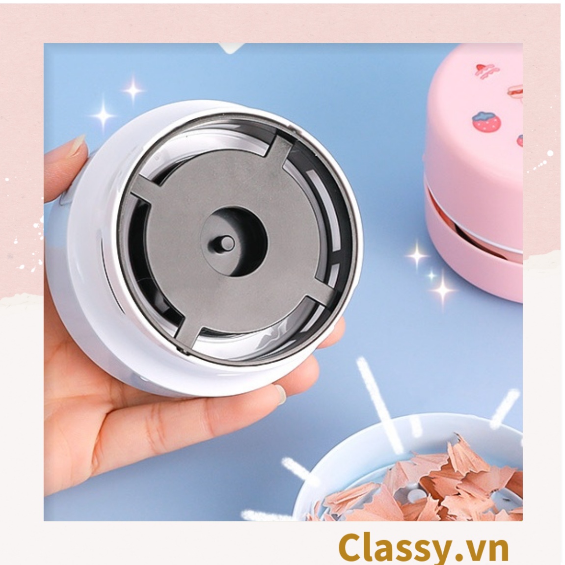 PK949 Máy Hút Bụi Mini Cầm Tay trơn màu, Không Dây Để Bàn Tiện Dụng dùng hút bụi bàn học, ô tô