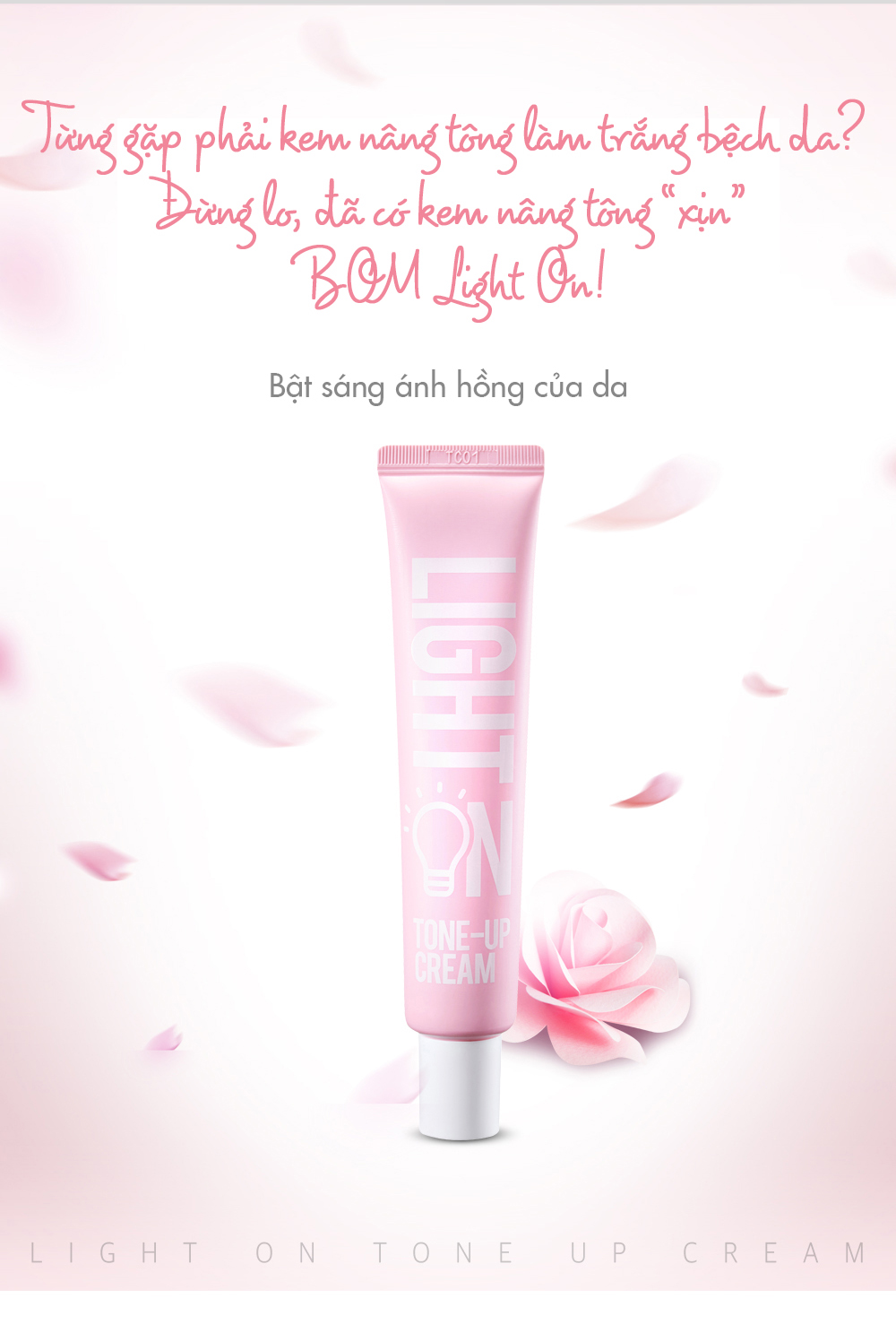 Kem Nâng Tông Da Bom Light On Tone -Up Cream