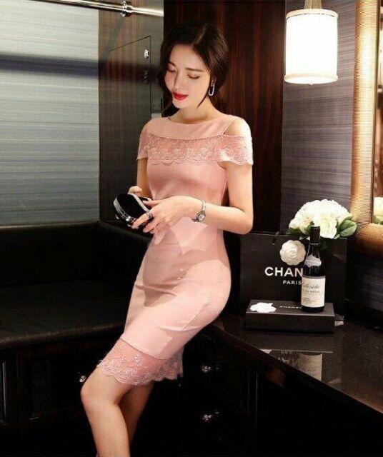 ĐẦM SUÔNG HỞ VAI REN LƯỚI