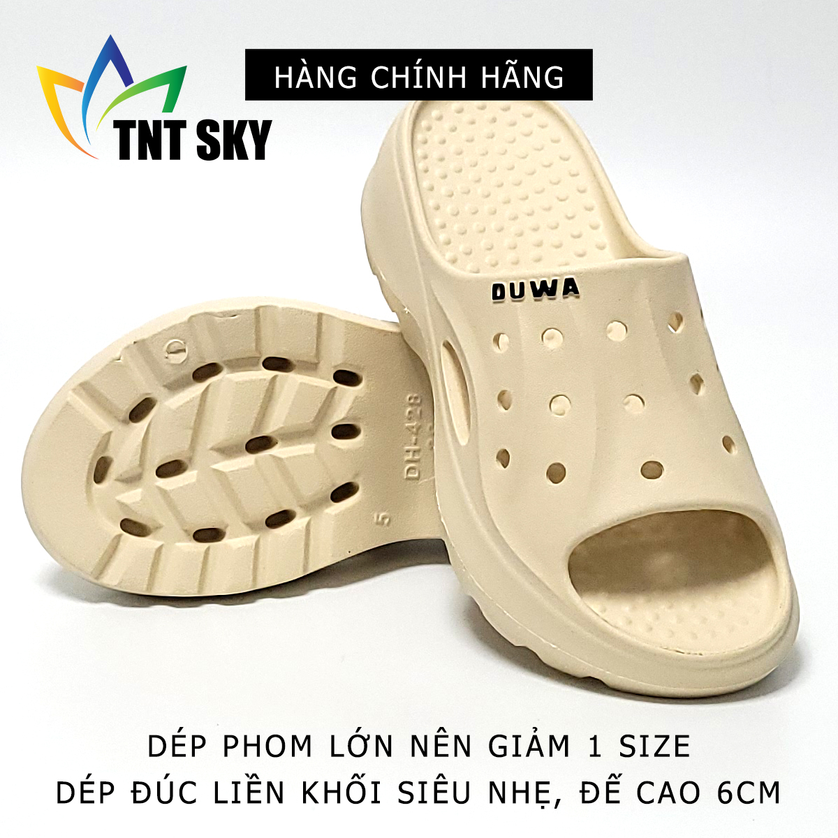 Dép Nữ Quai Ngang Siêu Nhẹ Đế Cao 6CM - Hàng Chính Hãng - TK428