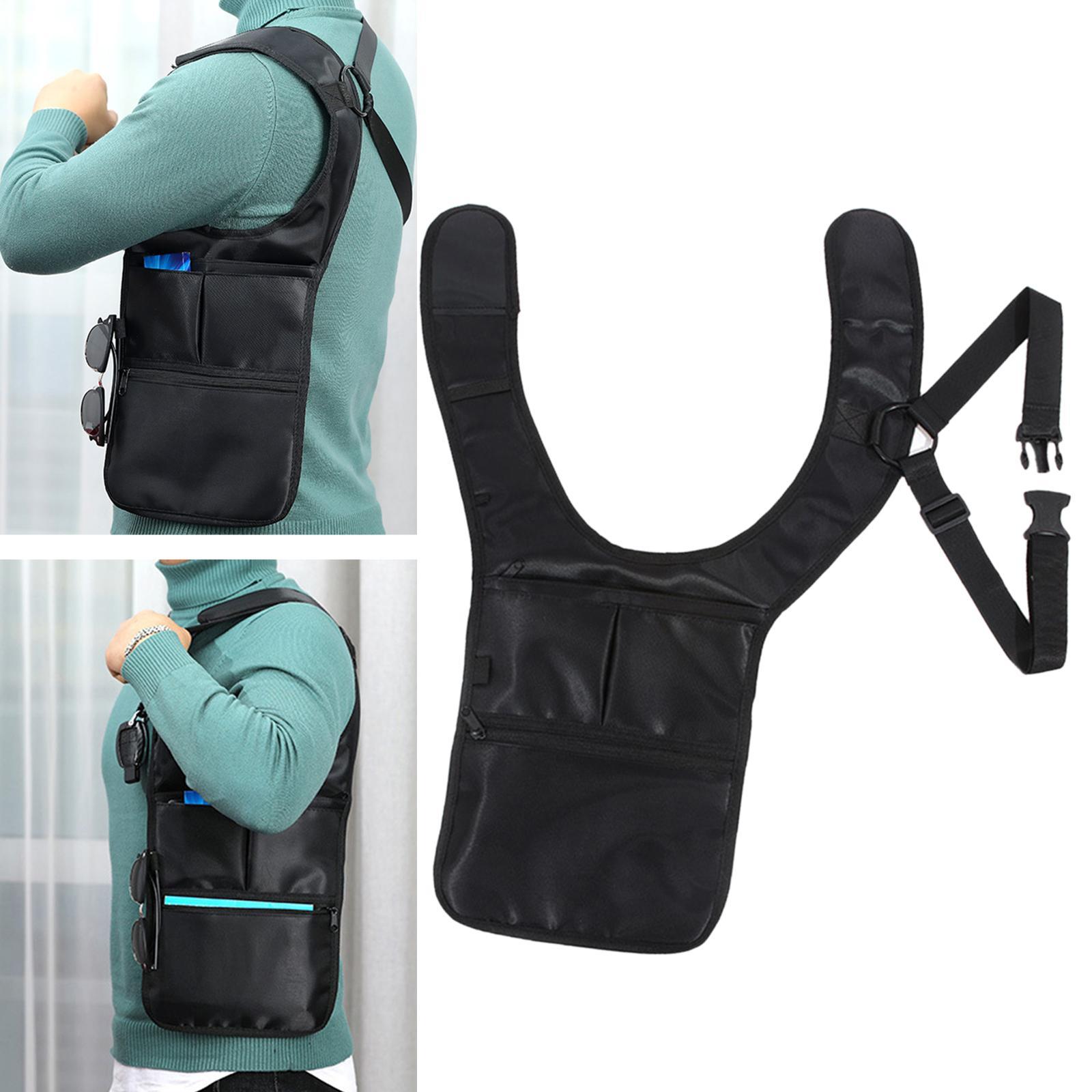 Outdoor Underarm Shoulder Bag Black Wallet Portable Backpack for Shopping Left
