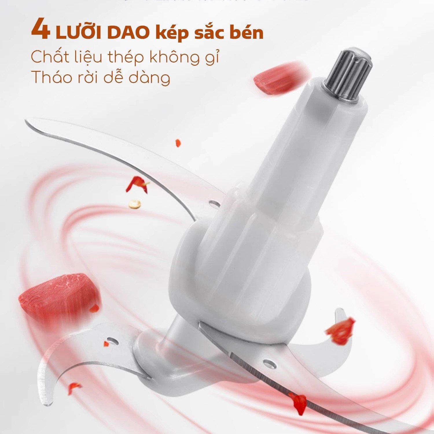 Máy xay thực phẩm đa năng cối thủy tinh 2L, công suất lớn 500W hàng chính hãng