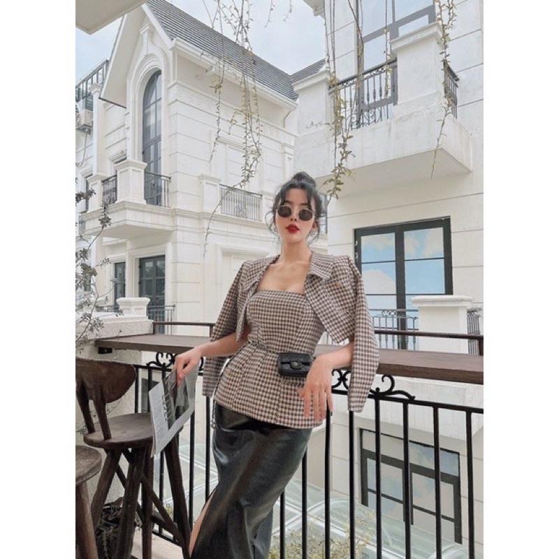 vải dạ tweed siêu đẹp may váy, bô, vest sang chảnh
