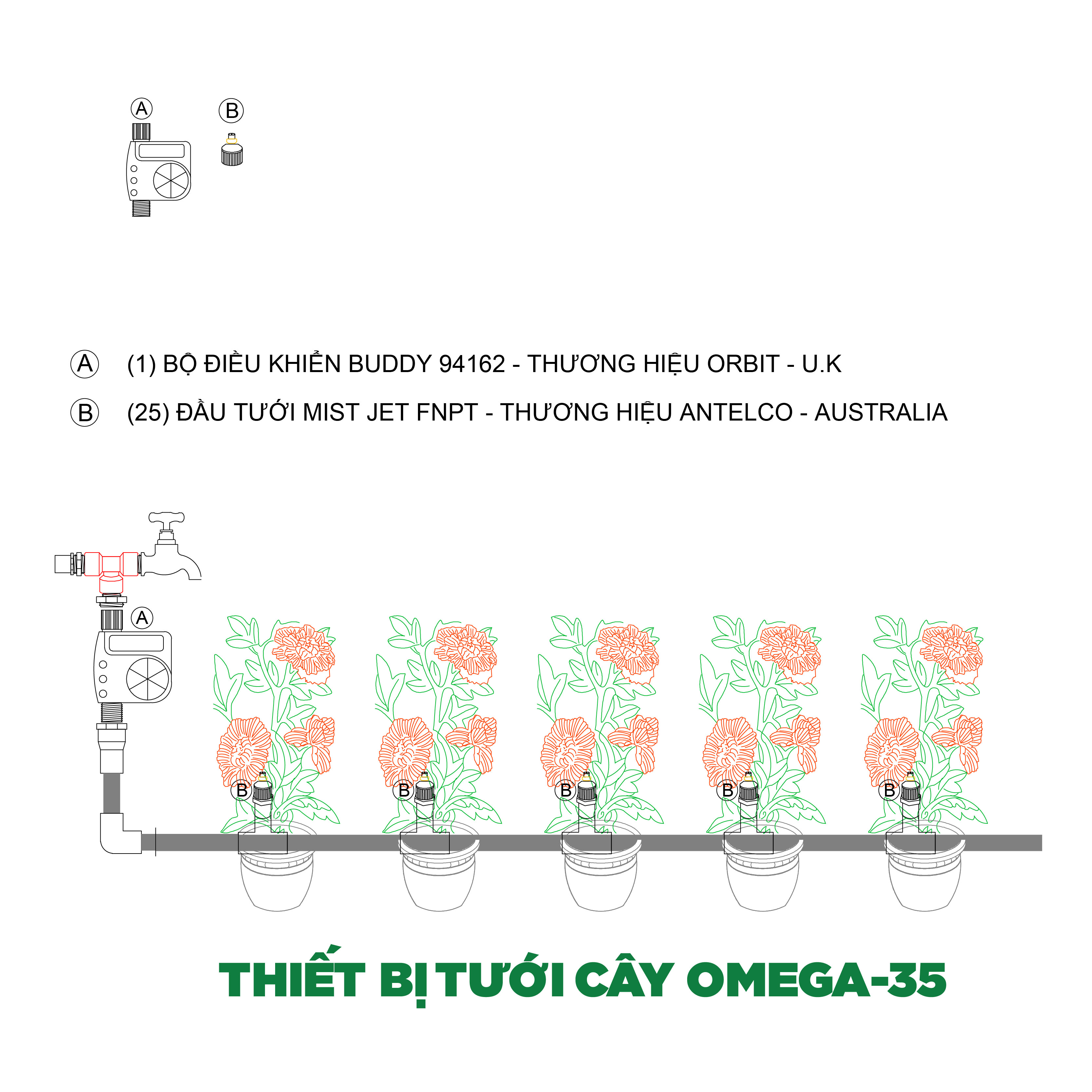 Thiết bị tưới cây OMEGA-35