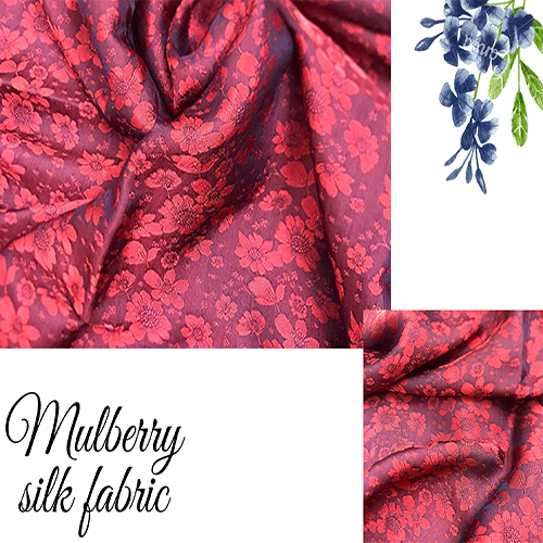 Vải Lụa Tơ Tằm hoa cải màu đỏ may áo dài, dệt thủ công, khổ rộng 90cm, mềm mượt & thoáng mát