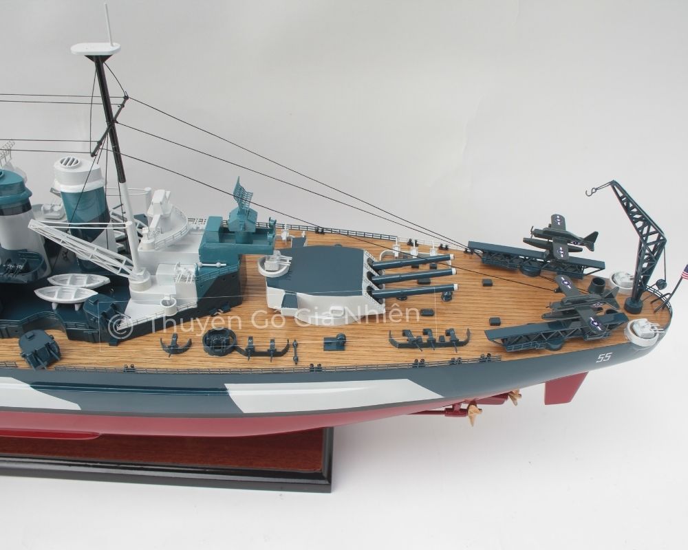 [Giá xưởng] Mô Hình Thuyền Gỗ Phong Thủy Dạng Thuyền Chiến USS NORTH CAROLINA Chính Hãng Hàng Xuất Khẩu Chất Lượng Cao (Giá xưởng)