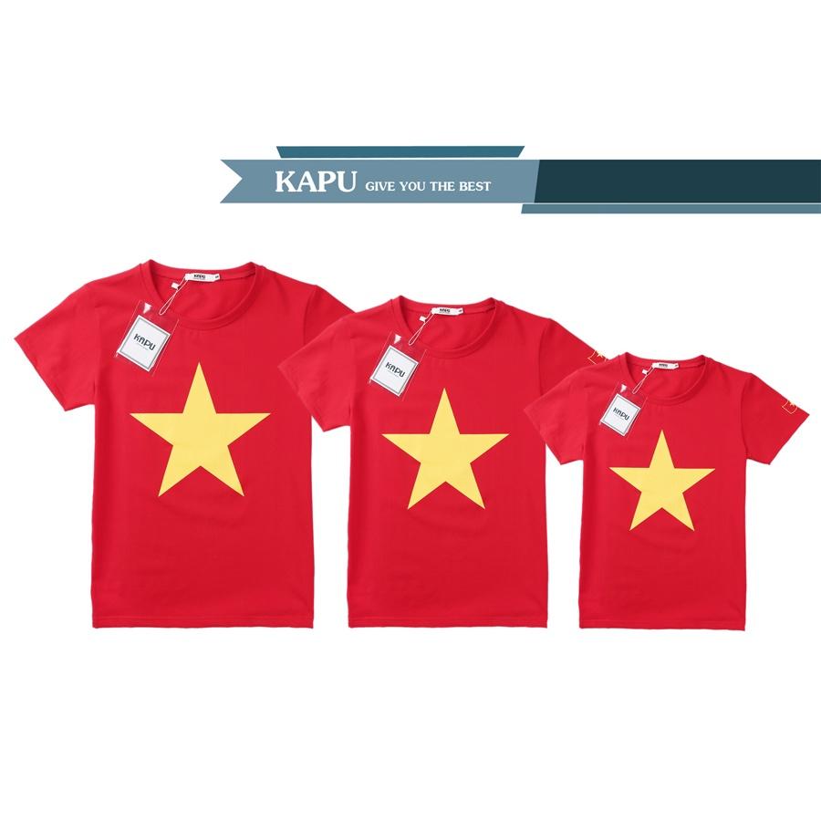 Áo cờ đỏ sao vàng Việt Nam chất cotton 100% mềm mỏng co giãn 4 chiều thấm hút mồ hôi