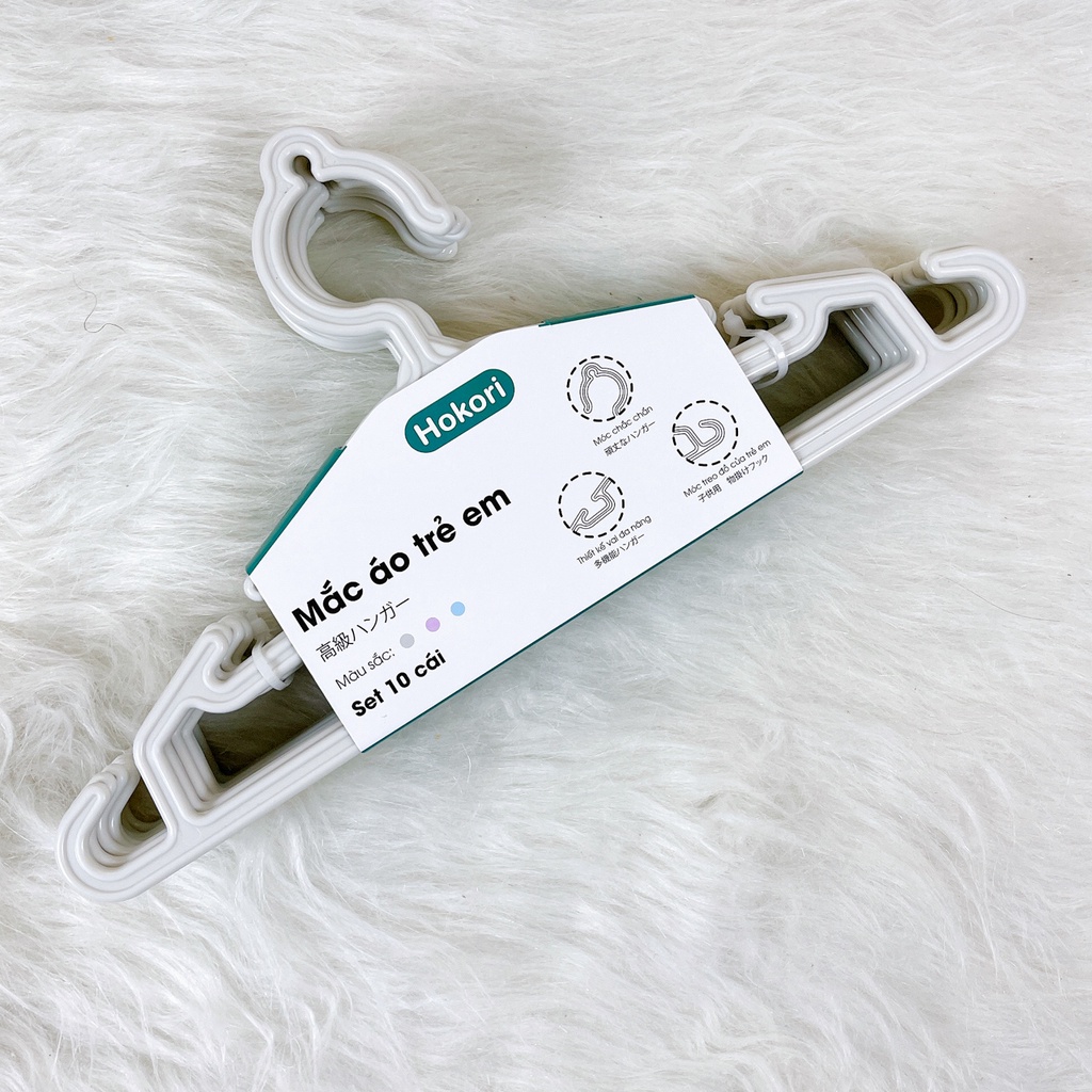 Set 10 móc áo trẻ em 2830 Hokori - Giao màu ngẫu nhiên