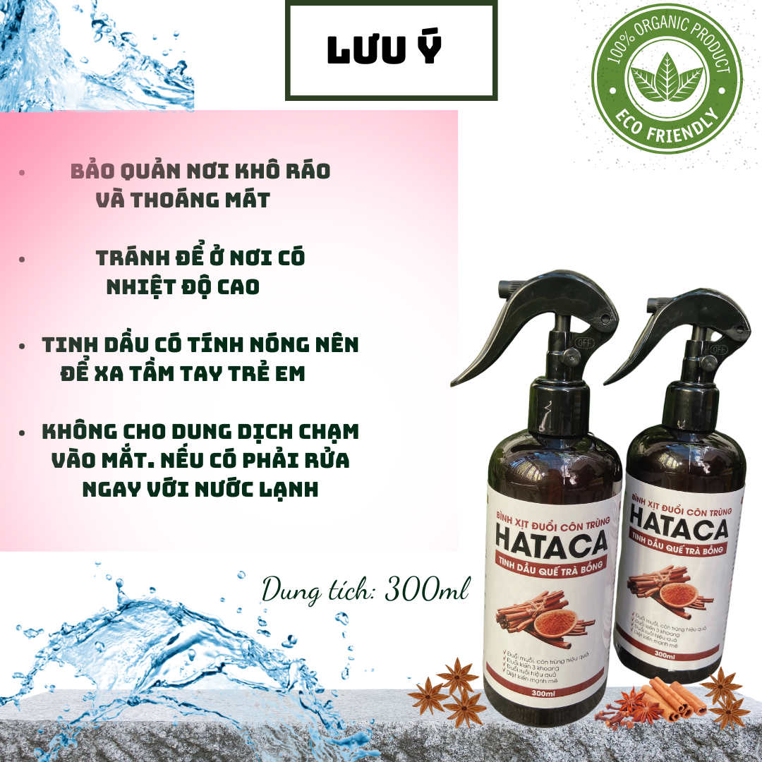 Bình xịt phòng tinh dầu quế diệt kiến 3 khoan và các loại côn trùng HATACA 300ML