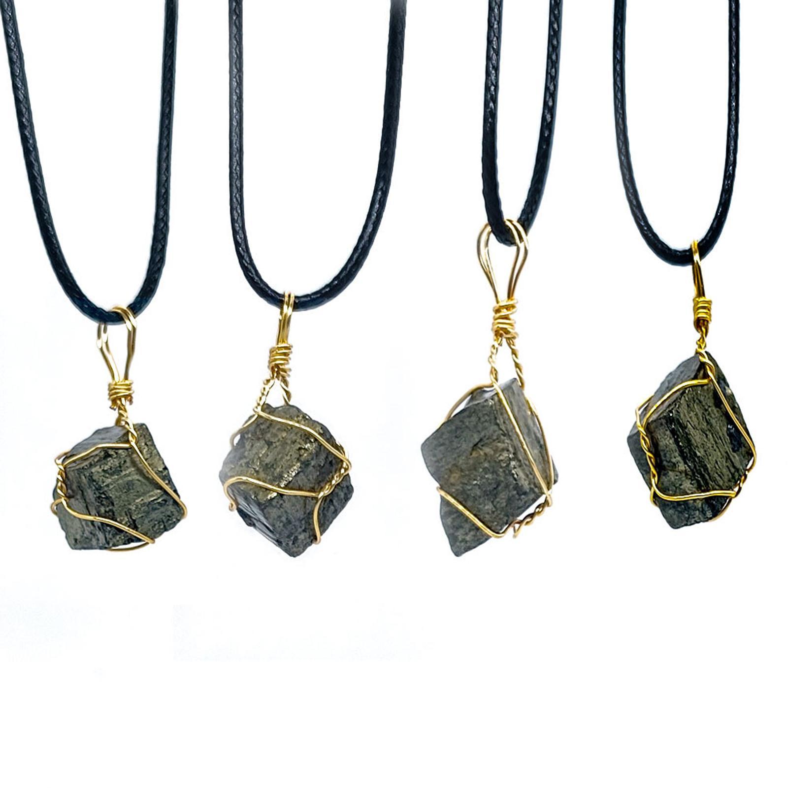Pyrite Stone Jewelry Necklace Pendant Mineral Iron Rough Decoration