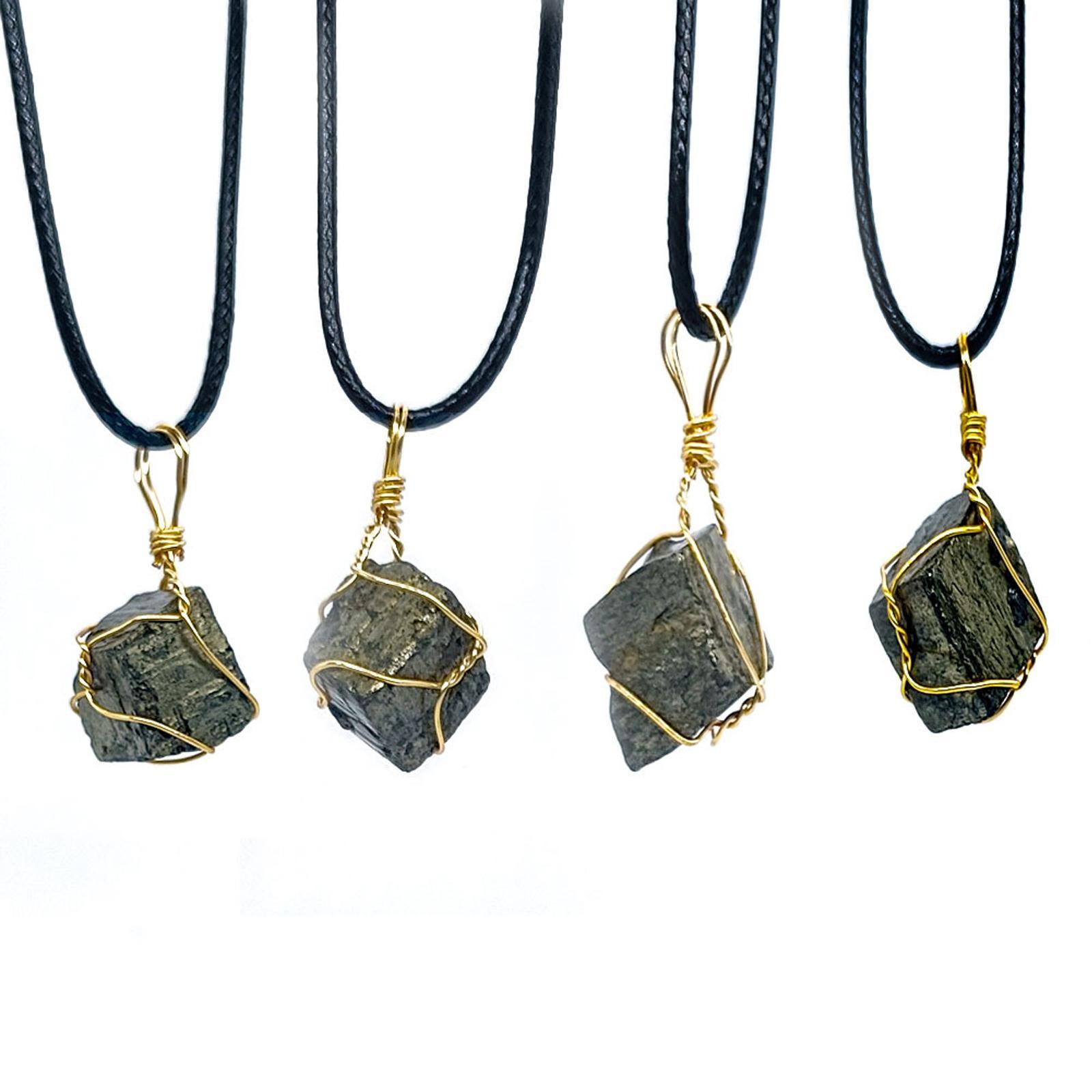 Pyrite  Stone Jewelry Necklace Pendant Mineral Iron Rough Decoration