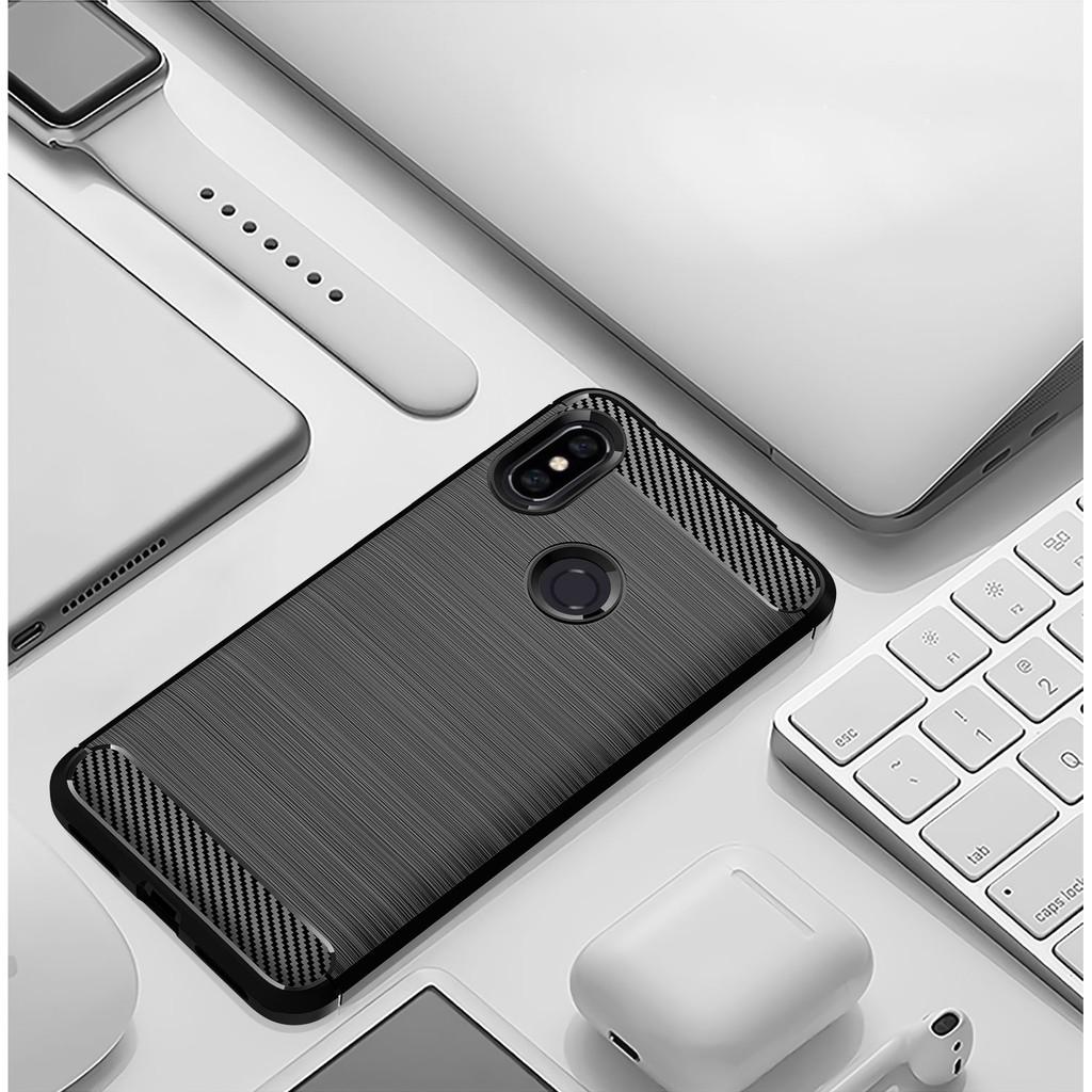 Ốp lưng cho Xiaomi Redmi Note 6 Pro dẻo Carbon phay xước chống sốc chống vân tay