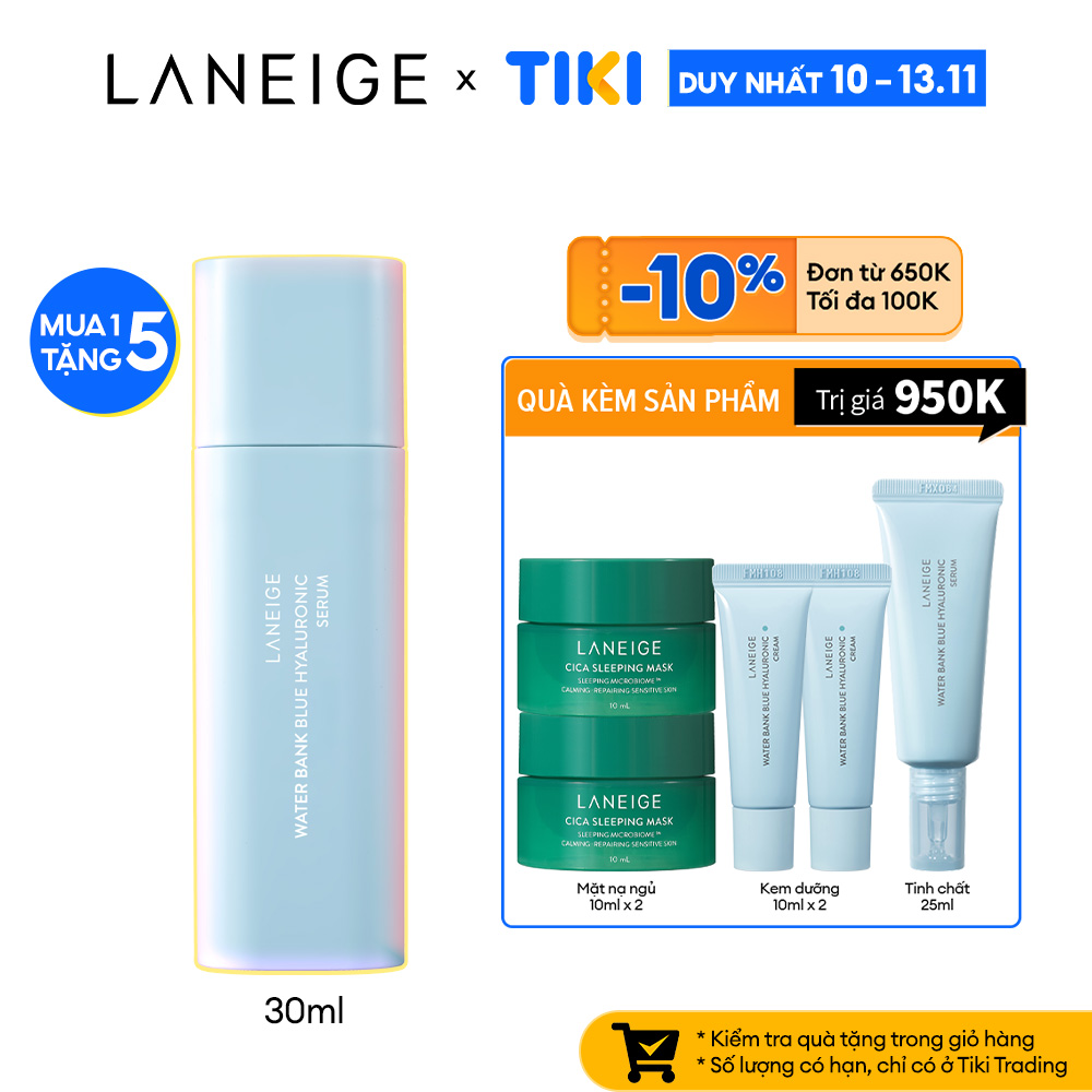 Tinh Chất Dưỡng Ẩm Sâu Laneige Water Bank Blue HA Serum 30mL Phục Hồi Căng Bóng Da Vượt Trội