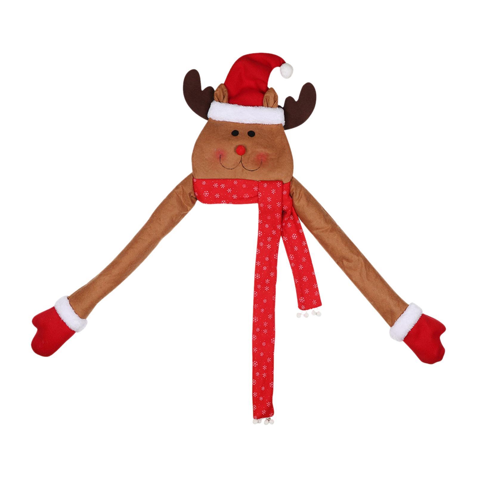 Holiday Topper Elk Doll Tree Top Hat Props for Festival Winter Indoor