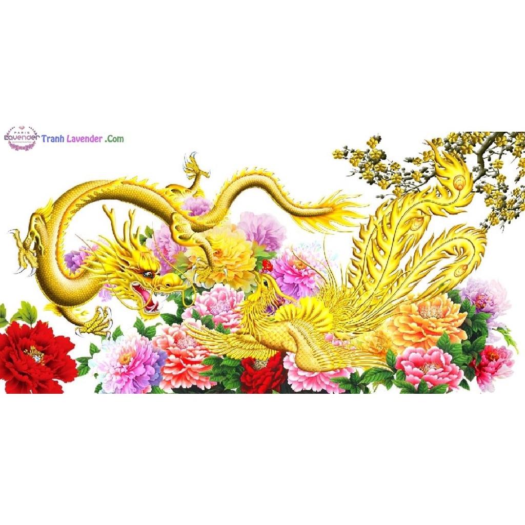 Tranh đính đá Long Phụng Sum Vầy kích thước 120×60 cm -️ VS280