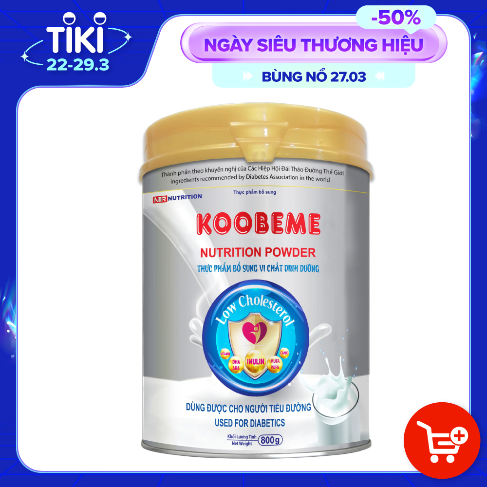 THỰC PHẨM BỔ SUNG VI CHẤT DINH DƯỠNG NUTRITION POWDER LOW CHOLESTEROL dùng được cho người tiểu đường KOOBEME