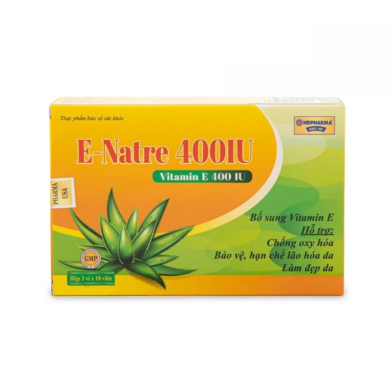 Viên uống đẹp da chống lão hóa E-NATRE 400IU VÀNG HỘP 30 VIÊN - Rostex- Tủ Thuốc Bảo Châu