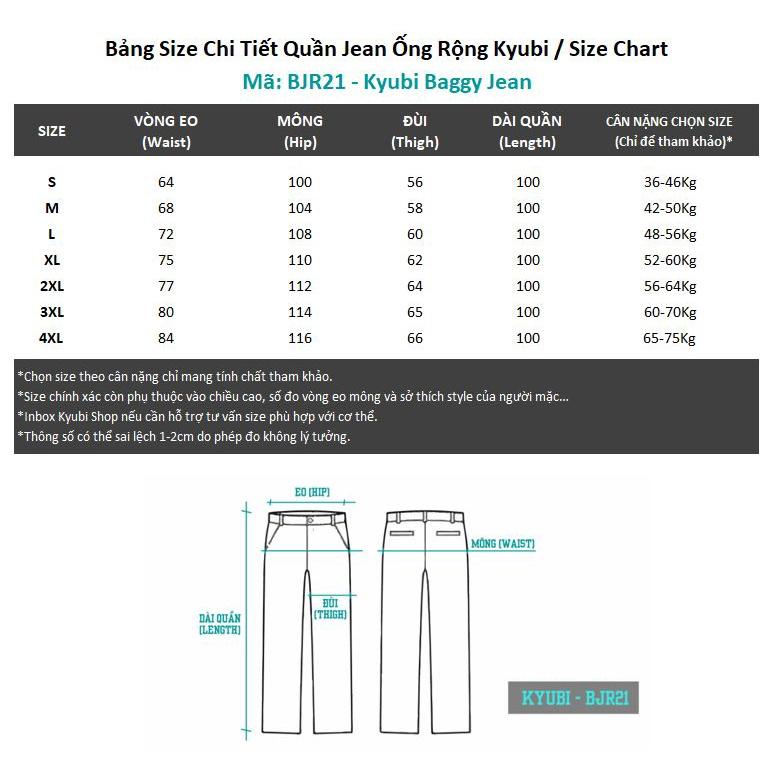 Quần jean baggy ống suông phong cách Hàn Quốc ulzzang (Có bigsize) - Quần jean ống rộng Kyubi BJRKR