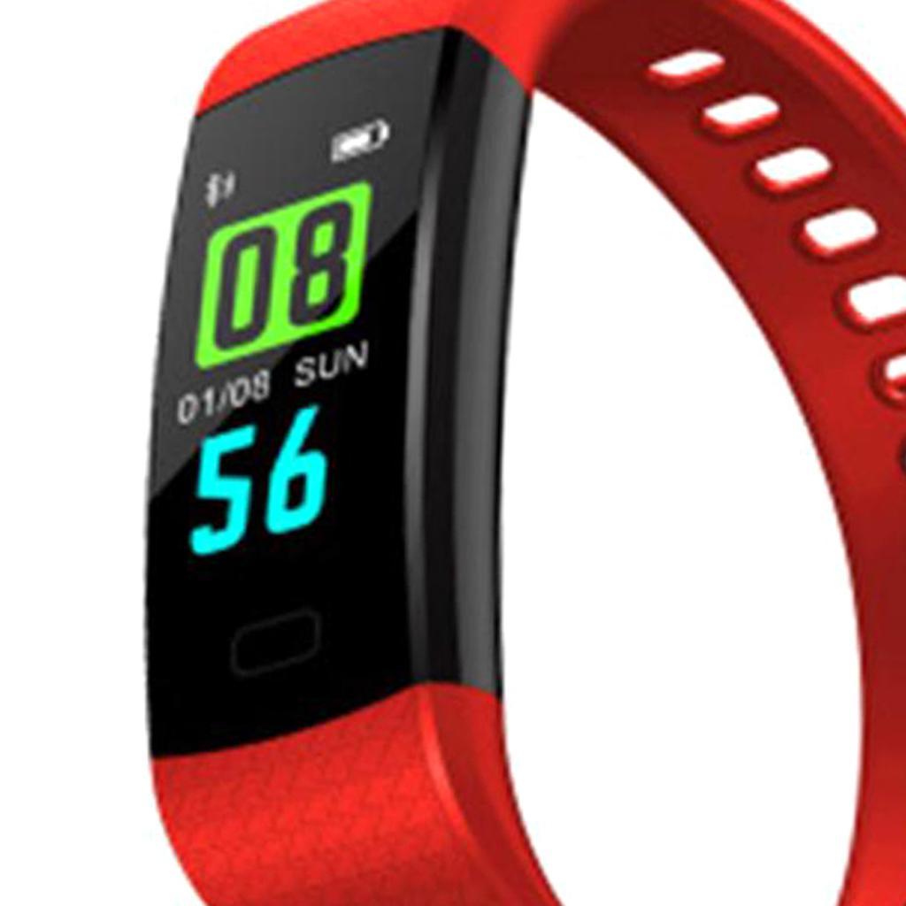 Bluetooth Smart Band Watch Fitness Tracker Bracelet Heart Rate Steps Red