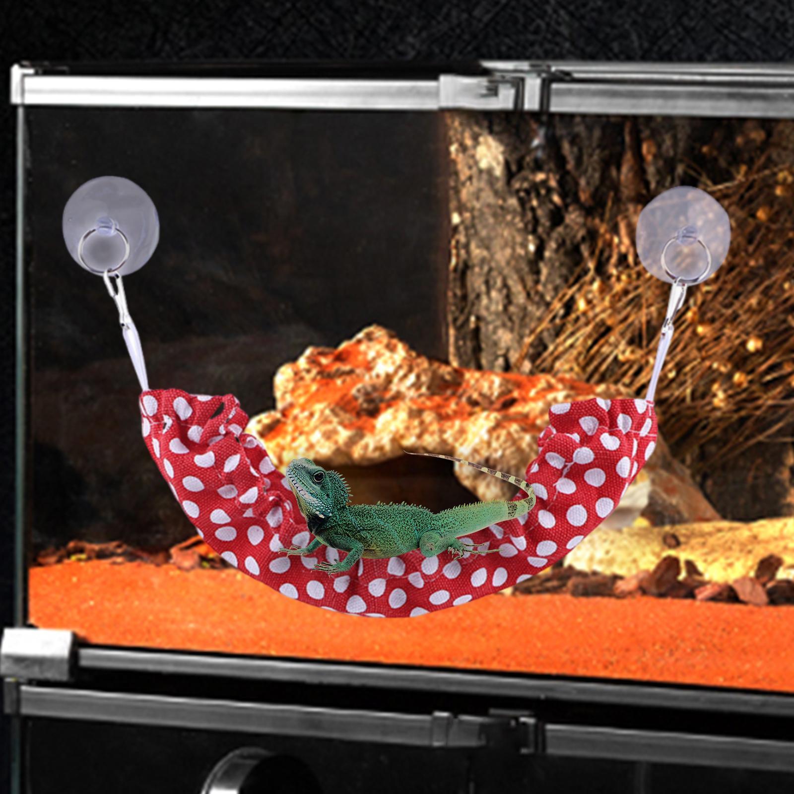 Bearded Dragon Hammock Reptile Lounger with Suction Cups for Amphibian Reptile