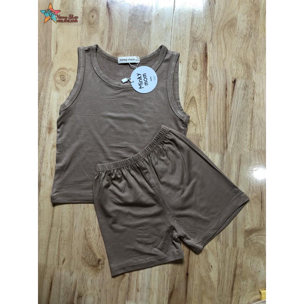 Đồ bộ hè mát cho bé trai, bé gái, Đồ bộ sát nách màu trơn
