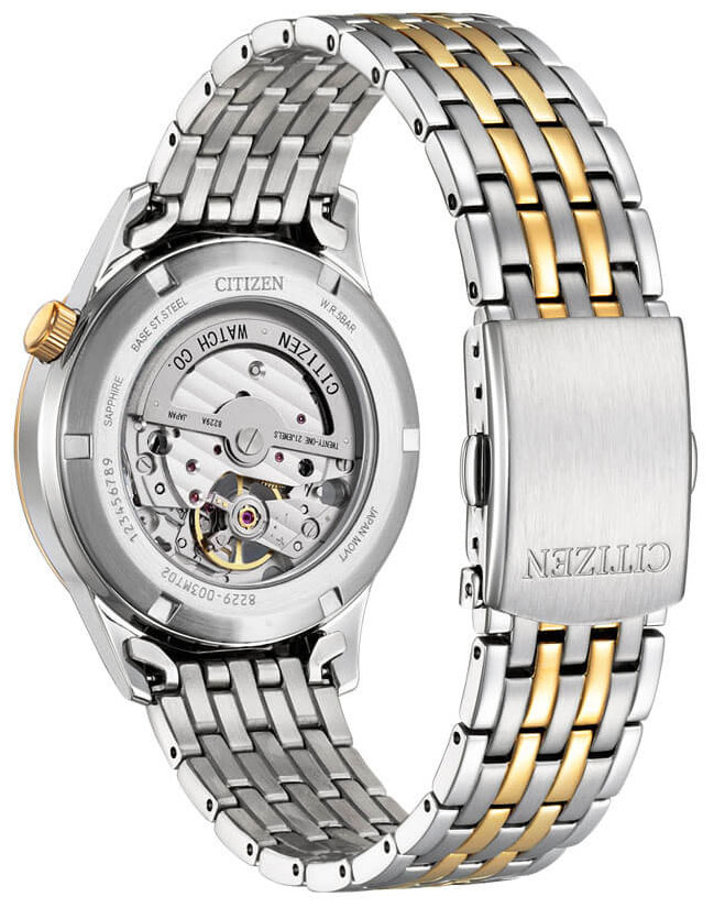 Đồng Hồ Nam Citizen Automatic NH9136-88A - Cơ Lộ Máy - Dây Kim Loại - Kính Sapphire - Mặt Trắng