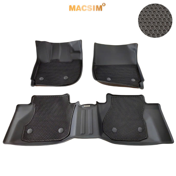 Thảm ô tô(sd1)2 lớp dạng lưới lục giác màu đen cho xe Honda City 2015-nay-bề mặt cao su siêu sạch
