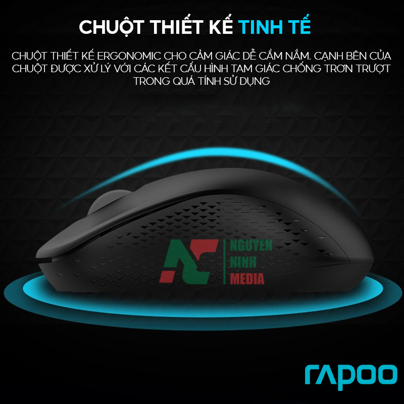 Bộ Phím Chuột Bluetooth Rapoo 8000M Kết Nối Nhiều Thiết Bị - Hàng Chính Hãng