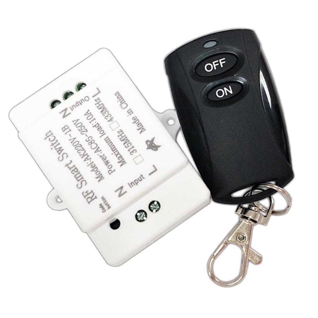 1 Channel RF Relay Wireless Remote Control Switch, 433Mhz Transmitter with Receiver, AC85-250V for Smart Home Applicance