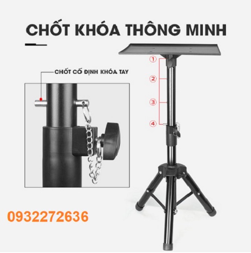 Giá đỡ máy chiếu 3 chân vuông chắc chắn có đế đỡ đa năng tiện dụng phù hợp với mọi loại máy chiếu