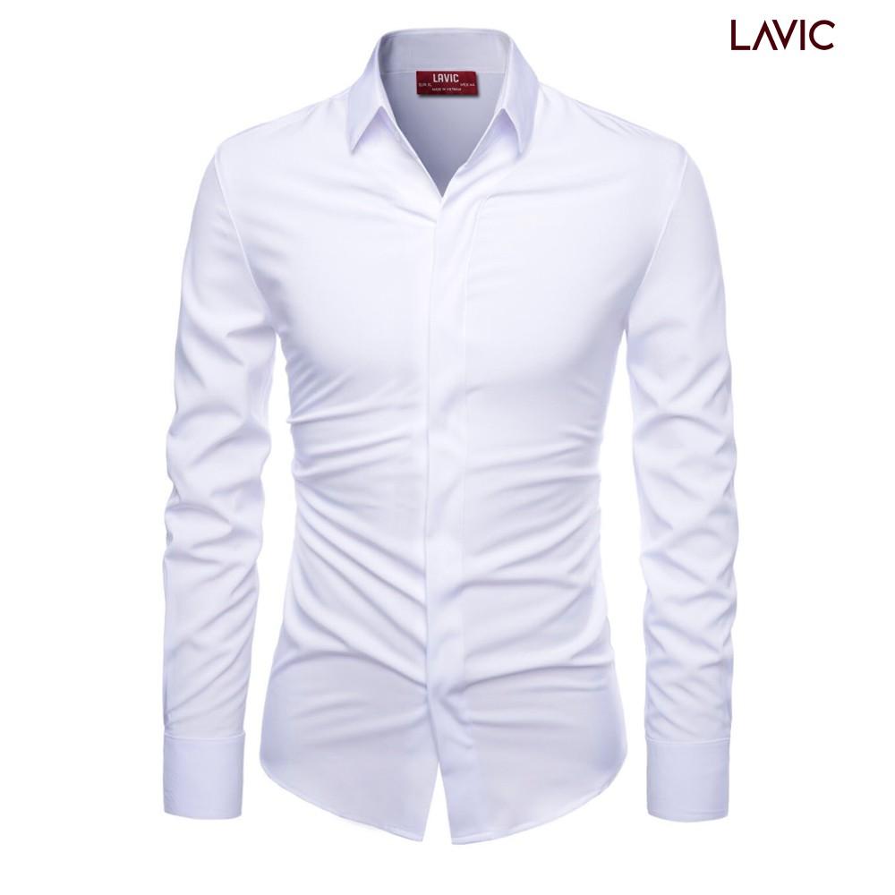 Áo sơ mi nam giấu nút form body LV741