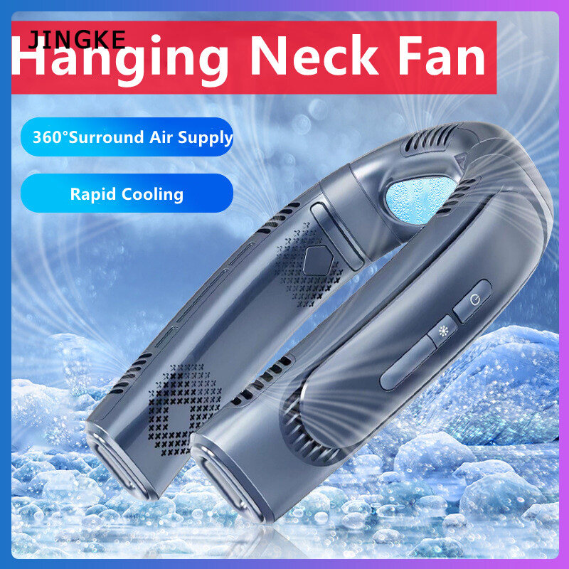 Quạt đeo cổ turbin quạt sò mát lạnh, hạ nhiệt cơ thể cho mùa hè 2023 New Semiconductor Refrigeration Neck Fan 4000mah