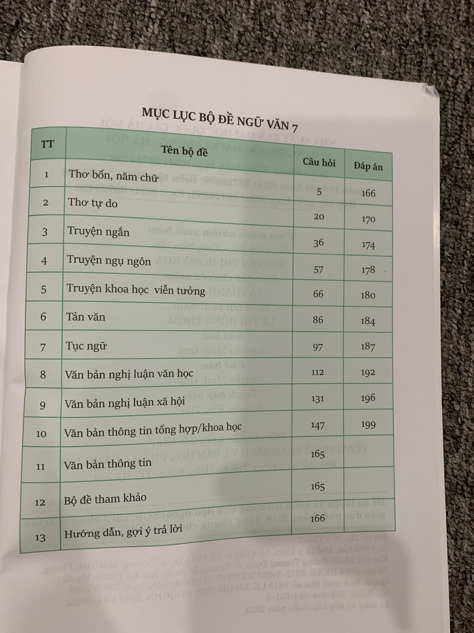 Ngữ văn 7 Đề ôn luyện và kiểm tra( Dùng dữ liệu ngoài sgk)