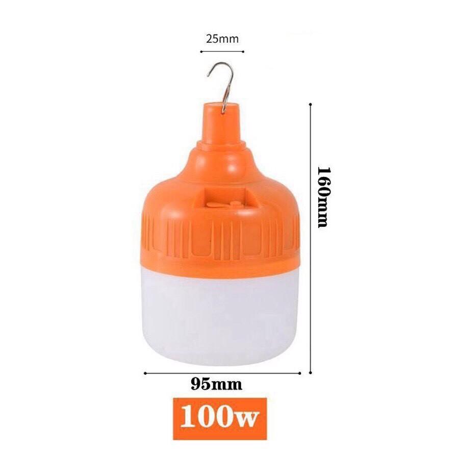 Bóng đèn tích điện 6-8h - loại 150w và 100w sạc tích điện có móc treo